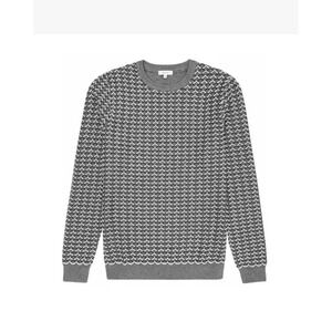 Reiss Sweater Men Medium Crew Neck Multi Color Geometric Pattern Sampson #N1-6